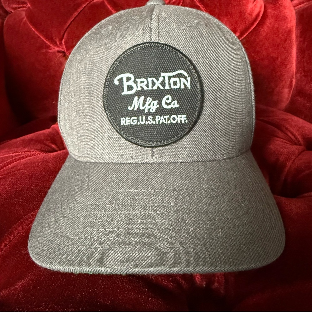 Brixton - Gray Trucker Hat Snap Back Classic Design Patch Logo
